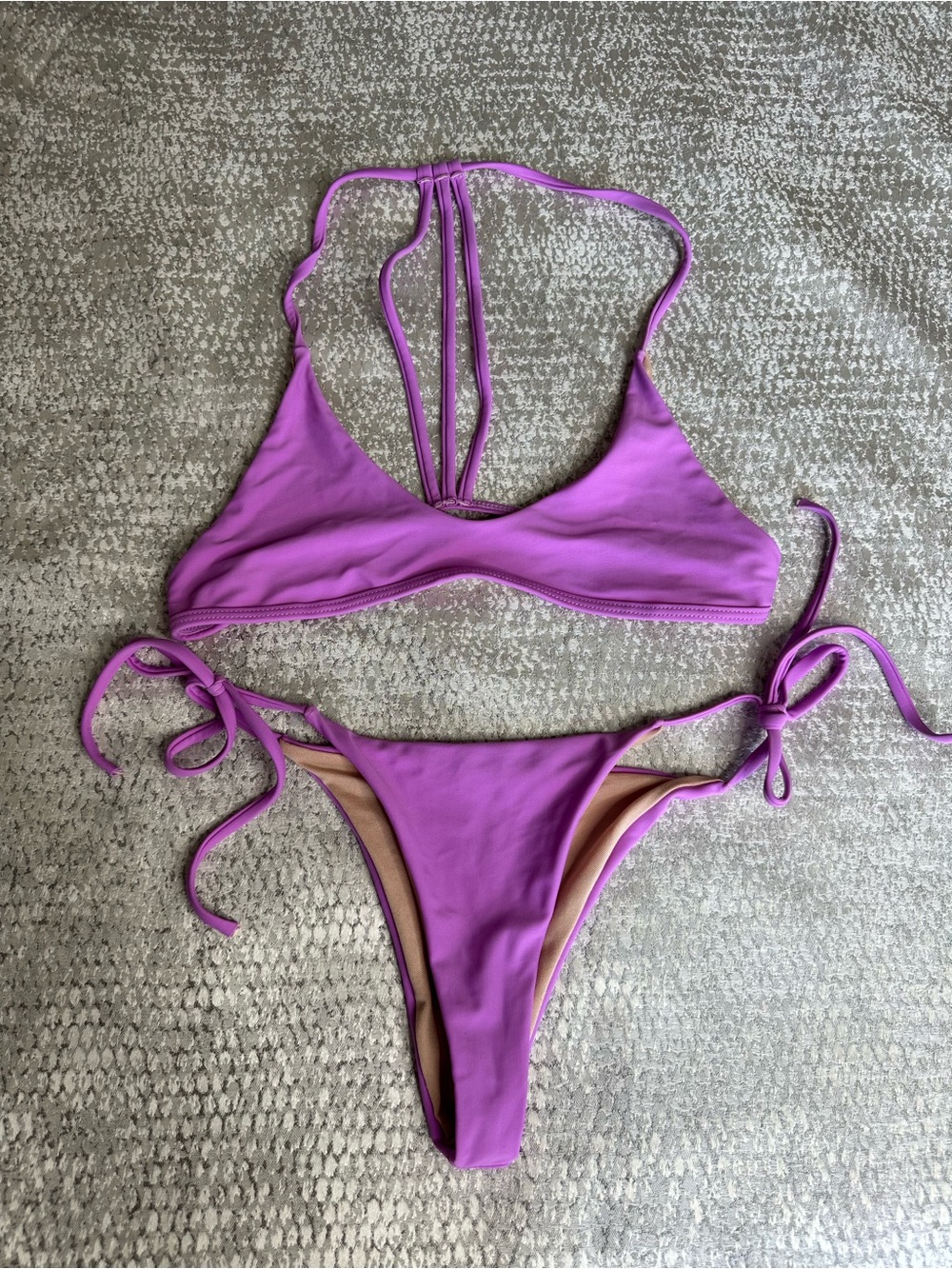 Purple Tie-Side Bikini Set